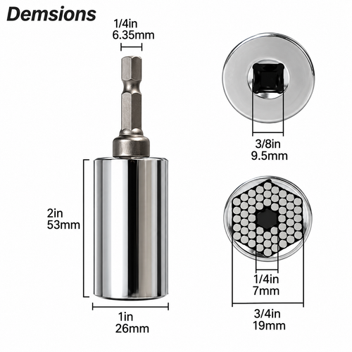 54-Pin Universal Socket Wrench Head Set
