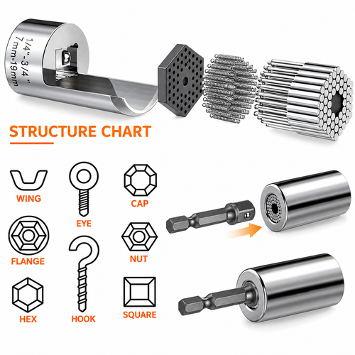 54-Pin Universal Socket Wrench Head Set